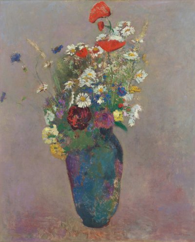 Visioen - vaas met bloemen door Odilon Redon